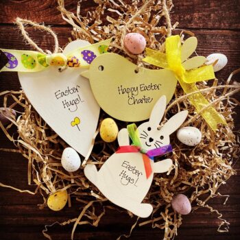 As much as we like chocolate eggs, maybe you’d like to gift something this Easter that is guaranteed to last more than a day?  When I was little, we got the choice between an Easter egg or a book.  Being the bookworm I was, that was a no brainer and I still have some of those books to this day.  My Easter keepsakes can be hung up year after year.  They’re super lightweight and perfect for personalising and posting.  All available on the website.  (Choccy mini eggs not included...I’ve eaten them!)  #eastergifts #personalisedeastergifts #easterlove #giftsforeveryone #handwritten #handmadeinscotland #shopsmall #keepsakes